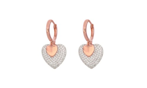 Orecchini a Cerchietto Double Heartbreaker 24916233 Cuori Milano